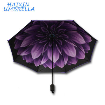 Guarda-chuva de Sun inquebrável preto da margarida do OEM do preço de fábrica com personalizar o logotipo impermeável